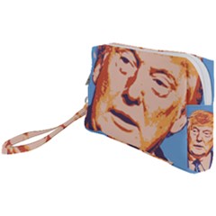 Orange Donald Trump Wristlet Pouch Bag (small) by vintagetrump