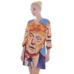 Orange Donald Trump Open Neck Shift Dress by vintagetrump