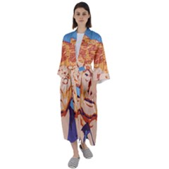 Orange Donald Trump Maxi Satin Kimono by vintagetrump