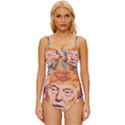 Orange Donald Trump Knot Front One-Piece Swimsuit View1