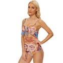 Orange Donald Trump Knot Front One-Piece Swimsuit View2