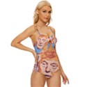 Orange Donald Trump Knot Front One-Piece Swimsuit View3