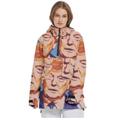 Orange Donald Trump Women s Pullover Zip Ski And Snowboard Waterproof Breathable Jacket by vintagetrump