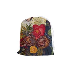 Floral Design 06 Drawstring Pouch (medium) by myclothy