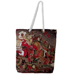 Christmas Art 01 Full Print Rope Handle Tote (large) by myclothy