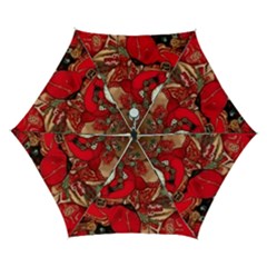 Christmas Art Automatic Folding Umbrella With Case (small) by myclothy