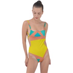 Geometric Design 02 Tie Strap One Piece Swimsuit by myclothy