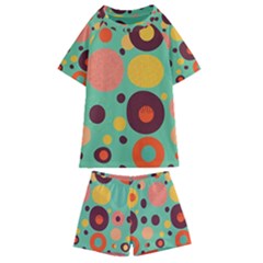 Geometric Design 11 Kids  Swim T-shirt And Shorts Set by myclothy