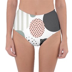 Geometric Design 12 Reversible High-waist Bikini Bottoms by myclothy