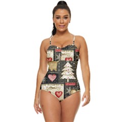 Christmas Reindeer Retro Full Coverage Swimsuit by Posterlux