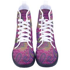 Abstract Purple Pattern Women s High-top Canvas Sneakers by Bedest