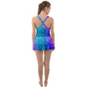 Rainbow Colors Colorful Pattern Ruffle Top Dress Swimsuit View2