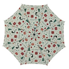 Happy Holiday Xmas Christmas Pattern Automatic Folding Umbrella With Case (medium) by Paksenen