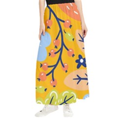 Floral Pattern Beautiful Aesthetic Maxi Chiffon Skirt by Paksenen