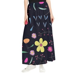 Foliage Pattern Beautiful Aesthetic Secret Garden Maxi Chiffon Skirt by Paksenen