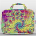 Fractal Spiral Abstract Background Vortex Yellow Travel Toiletry Bag With Hanging Hook View1