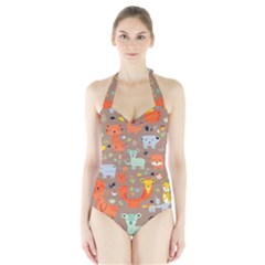 Pet Animal 05 Halter Swimsuit by myclothy