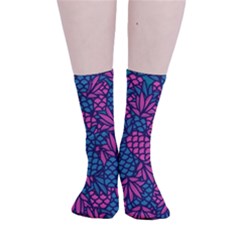 Summer Pineapples Smooth Crew Length Tube Socks by Paksenen