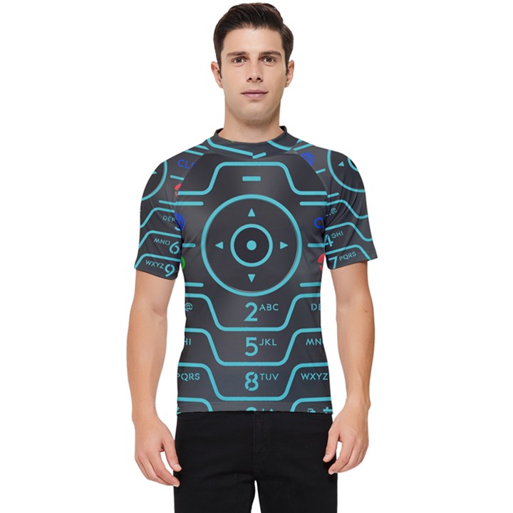 Retro Mobile Device Output Device Men s Short Sleeve Rash Guard