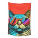 Hipster Cute Pop Art Cat Small Tapestry View1