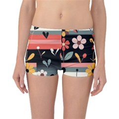  Minimalist Pattern With Simple Lines,flower And Shapes, Creating A Clean And Modern Boyleg Bikini Bottoms by myclothy