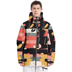  Minimalist Pattern With Simple Lines,flower And Shapes, Creating A Clean And Modern Men s Multi Pockets Zip Ski And Snowboard Waterproof Breathable Jacket by myclothy