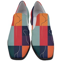  Minimalist Pattern With Simple Lines And Shapes, Creating A Clean And Modern Aesthe Women Slip On Heel Loafers by myclothy