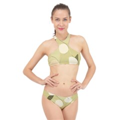 Minimalist Pattern With Simple Lines And Shapes, Creating A Clean And Modern Aesthetic 01 High Neck Bikini Set by myclothy