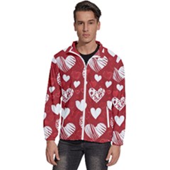 Valentine Men s High Neck Windbreaker by pollyparadiseartshop