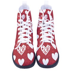 Valentine Men s High-top Canvas Sneakers by pollyparadiseartshop