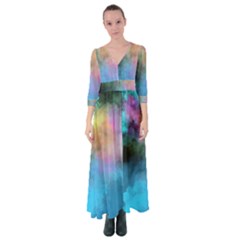 Smokescreen Button Up Maxi Dress by pollyparadiseartshop