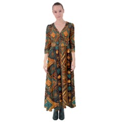 Tribal Chic Button Up Maxi Dress by pollyparadiseartshop