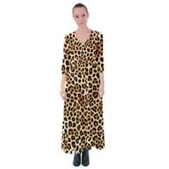 Leopard Button Up Maxi Dress by pollyparadiseartshop