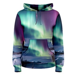 Northern Lights Aurora Night Nature Women s Pullover Hoodie by Posterlux