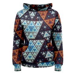 Fractal Triangle Geometric Abstract Pattern Women s Pullover Hoodie by Cemarart