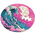 Waves Mountains Sky Wooden Puzzle Round View2