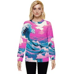 Waves Mountains Sky Hidden Pocket Sweatshirt by Grandong