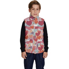 Valentines Day Hearts Romance Love Kid s Button Up Puffer Vest by Posterlux