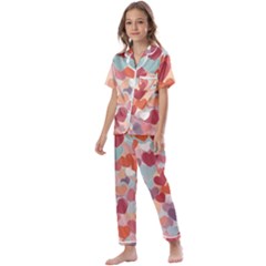 Valentines Day Hearts Romance Love Kids  Satin Short Sleeve Pajamas Set by Posterlux