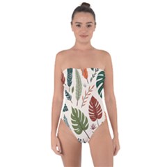 Leaves Autumn Tie Back One Piece Swimsuit by Salmanaz77