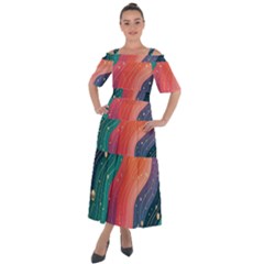 Art Abstract Pattern Shoulder Straps Boho Maxi Dress  by Salmanaz77