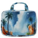 Delicate Watercolor Painting Surreal Oasis Scene With Intense Dramatic Lighting Travel Toiletry Bag With Hanging Hook View2