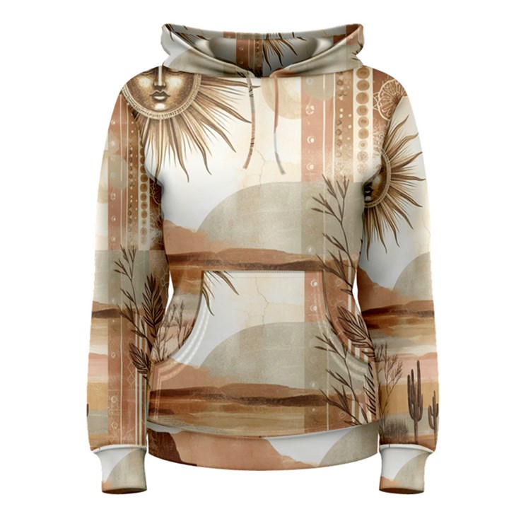 Abstract Sun Boho Bohemian Design Women s Pullover Hoodie