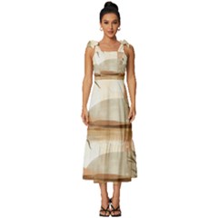 Abstract Sun Boho Bohemian Design Tie-strap Tiered Midi Chiffon Dress by Salmanaz77