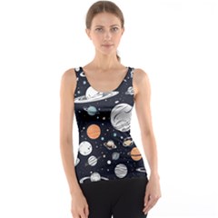 Space Galaxy Universe Stars Sky Women s Basic Tank Top by Paksenen