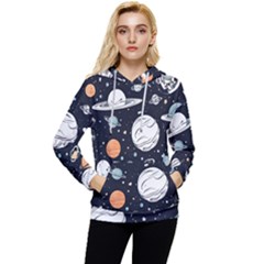 Space Galaxy Universe Stars Sky Women s Lightweight Drawstring Hoodie by Paksenen