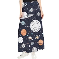 Space Galaxy Universe Stars Sky Maxi Chiffon Skirt by Paksenen