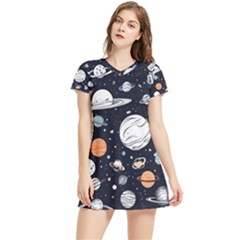 Space Galaxy Universe Stars Sky Women s Sports Skirt by Paksenen