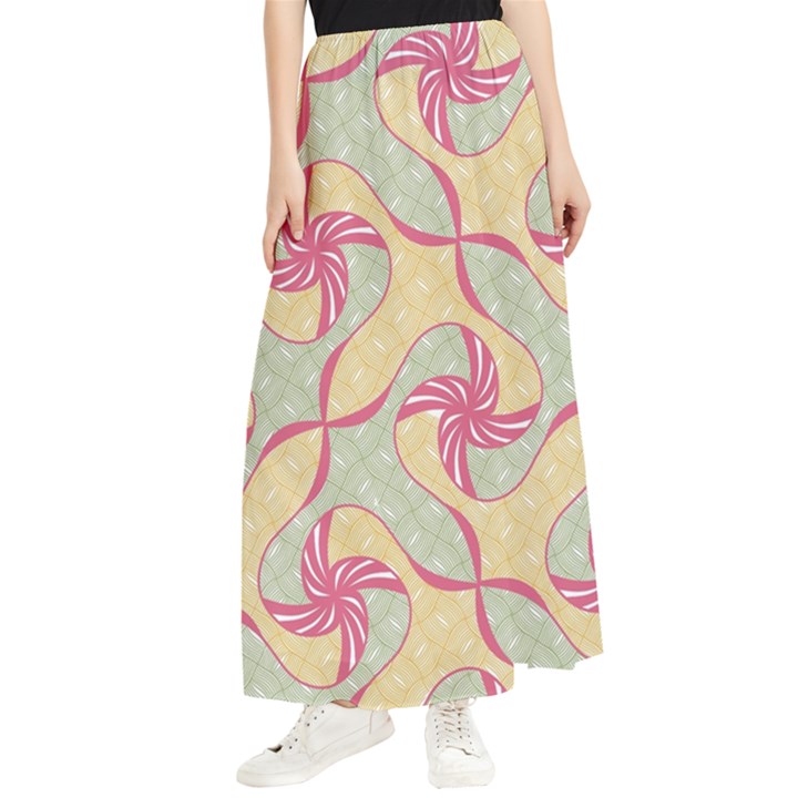 Abstract Pattern Design Scrapbooking Maxi Chiffon Skirt