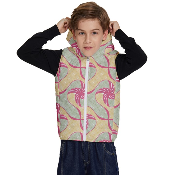 Abstract Pattern Design Scrapbooking Kids  Stylish Hooded Puffer Vest